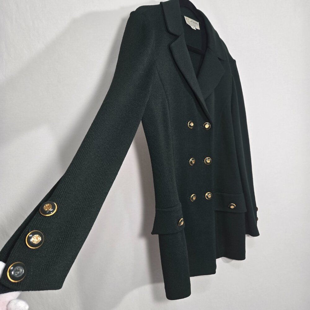 ST. JOHN Collection by Marie Gray Elite-Green Santana Knit Blazer Women Size 10. - Picture 4 of 17